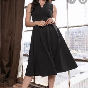 Nema Avenue Black Notch Neck A-Line Dress